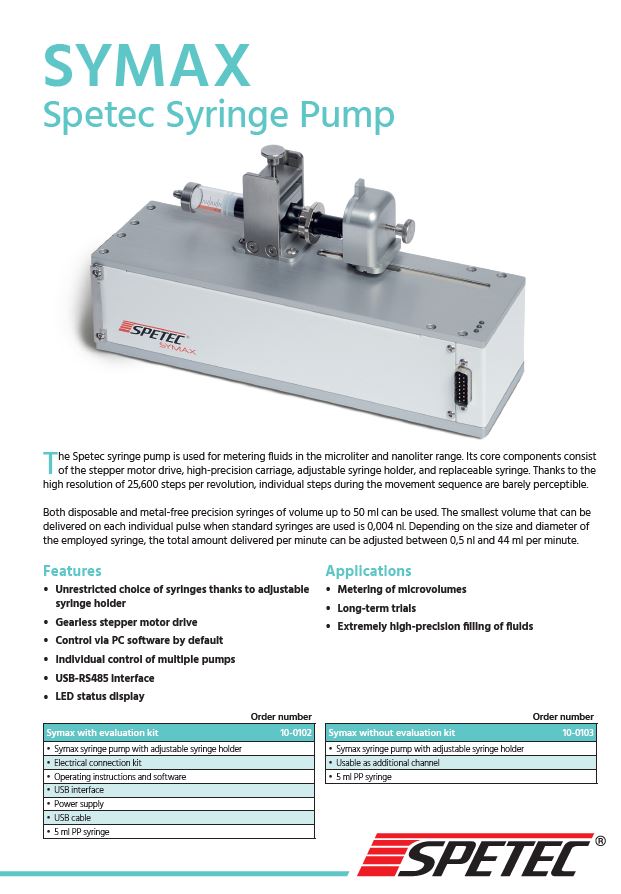 Datasheet syringepump PrecisionSY